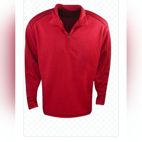 Pebble Beach performance golf 1/4 zip pullover.  Red with black trim.  Size M - Picture 1 of 5